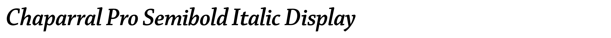 Chaparral Pro Semibold Italic Display image